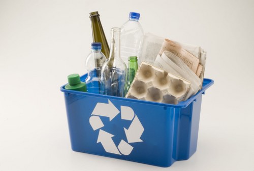 Recycling bins in a Northwood neighborhood