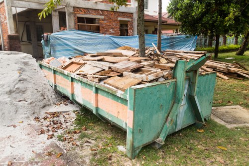 Professional waste management team at work in an urban setting