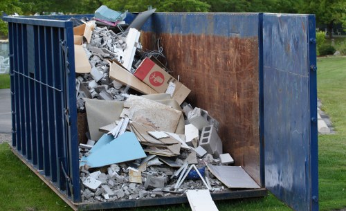 Waste clearance vehicles in Enfield clearing streets