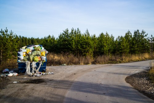 Modern waste clearance vehicle in urban setting