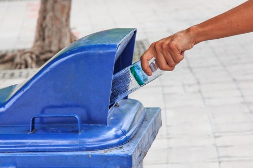 Eco-friendly waste disposal process with recycling bins