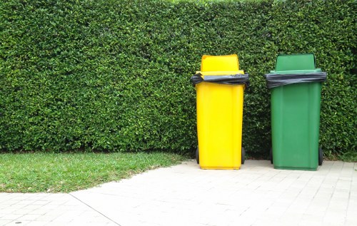 Dedicated waste clearance team working in a residential area