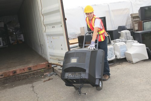 Local crew managing recycled materials in Colliers Wood