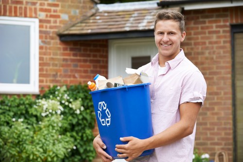 Community members participating in waste clearance event