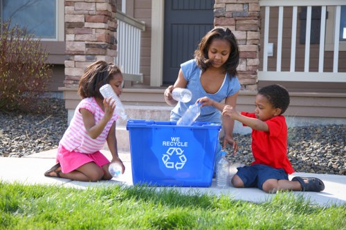 Community members participating in sustainable waste management