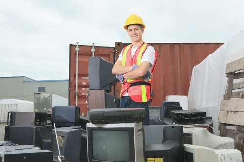 Professional waste clearance vehicles at work in Dartmouth Park