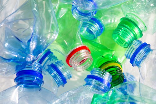 Professional waste management team sorting recyclables