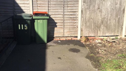 Modern waste disposal trucks in East Barnet