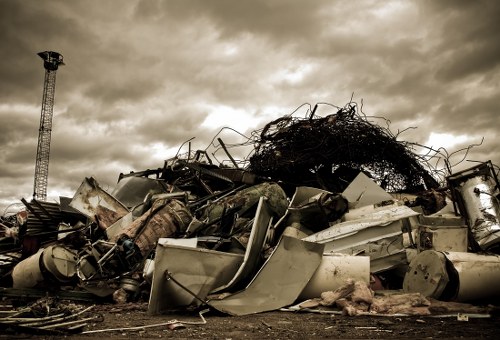 Local community participating in waste clearance