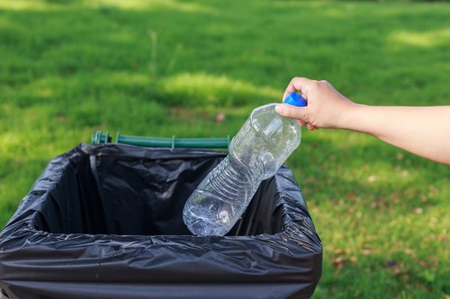 Eco-friendly waste management concept with recycling symbols